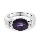 AAA Marokkanischer Amethyst und Zirkon Ring 925 Silber Platin-Überzug image number 0