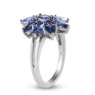 AAA Tansanit Blumen-Ring, 925 Silber platiniert  ca. 2,30 ct image number 4