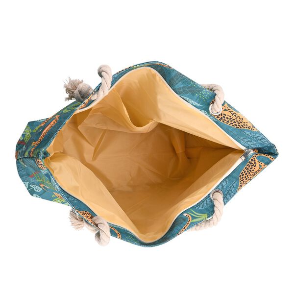 Handbemalte Tasche mit verstellbarem Kordelriemen, 50x17x38cm, Blatt mit Leopardenmuster image number 5