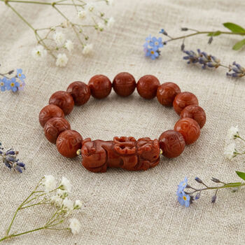 D'Joy Rote Jade Armband Flexibles (ca. 18-19 cm) 925 Silber Vergoldet (10-15 Werktage Lieferzeit) ca. 150.00 ct