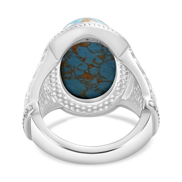 Blauer T&uuml;rkis Ring, 316L Edelstahl (Gr&ouml;&szlig;e 18.00) ca. 9.97 ct image number 6