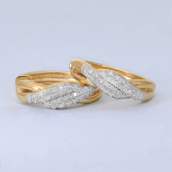 Diamant-Ohrhänger, 925 Silber Gelbgold Vermeil ca. 0,27 ct  image number 2