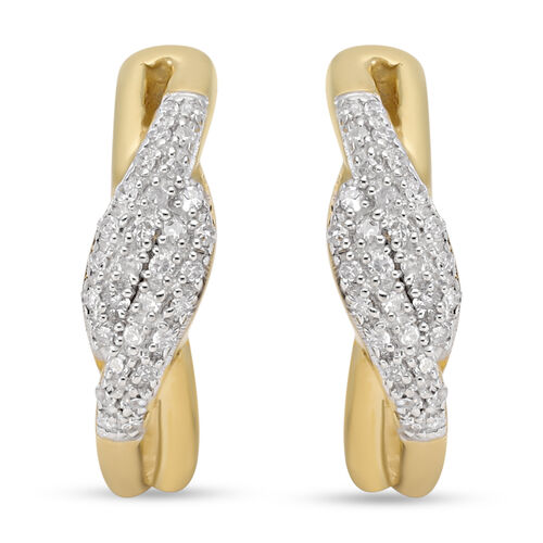 Diamant-Ohrhänger, 925 Silber Gelbgold Vermeil ca. 0,27 ct  image number 0