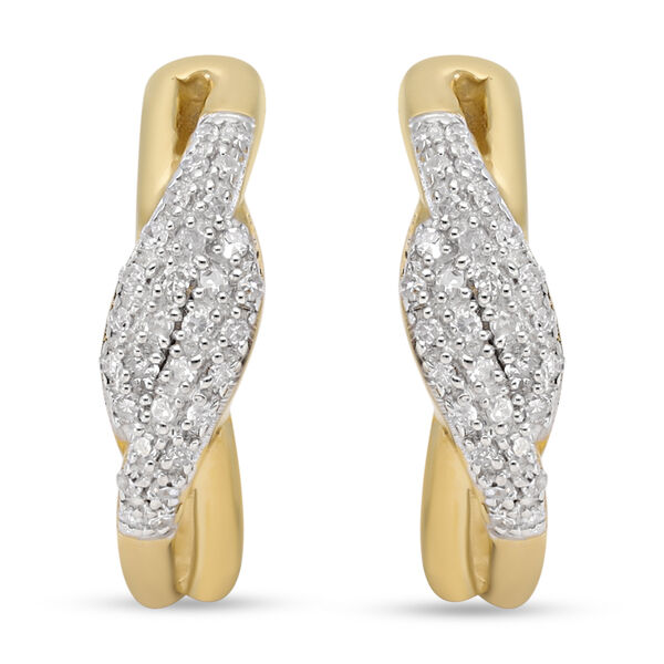 Diamant-Ohrh&auml;nger, 925 Silber Gelbgold Vermeil ca. 0,27 ct&nbsp;