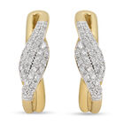 Diamant-Ohrringe, 925 Silber Gelbgold Vermeil ca. 0,27 ct