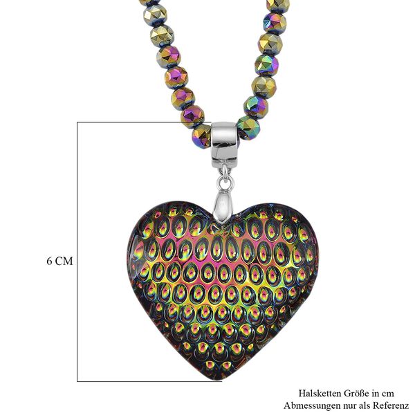 2er Set - Mysticher regenbogen Kristall Herz Anh&auml;nger und beads Halskette mit Varioclip-Verschluss, ca. 50 cm image number 6