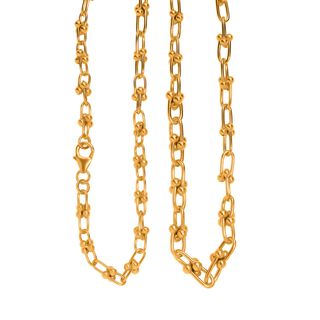 Designer-inspirierter 925 Silber Gelbes Gold GliederHalskette 20,88g