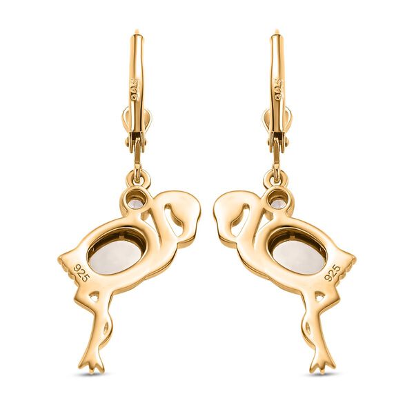 Flamingo Mondstein und Zirkon Ohrringe - 1,94 ct. image number 6