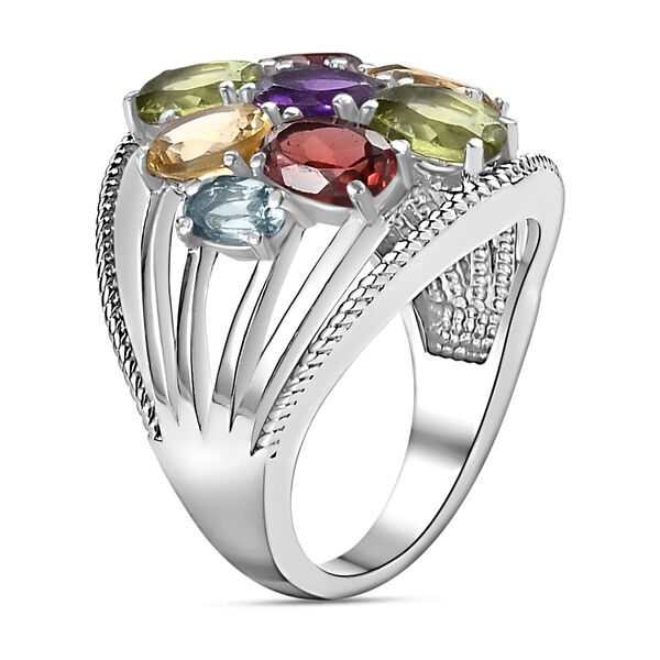 Mehrfarbiger Ring, Edelstahl (Größe 17.00) ca. 3.64 ct image number 4