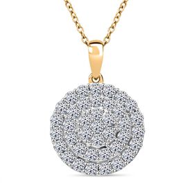LUXURIANT DIAMOND - Lab Grown Diamant SI-GH SGL zertifiziert Schmuckset 925 Silber Gelbgold Vermeil ca. 1,00 ct.