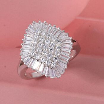 LUSTRO STELLA wei&szlig;er Zirkonia Ring im Halo-Design