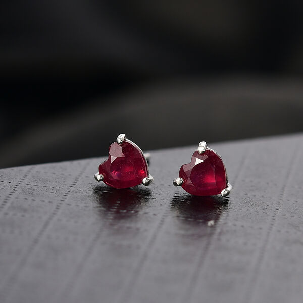 D'Joy afrikanische Rubin Ohrringe, 925 Silber platiniert - 2,44 ct. image number 2
