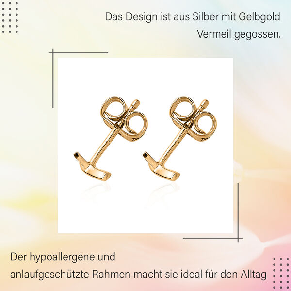Molto Kiss Stacking Ohrstecker in Silber mit Gelbgold Vermeil image number 7