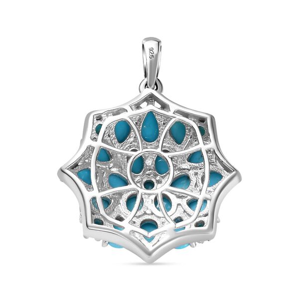 AA Sleeping Beauty Türkis und Zirkon Anhänger - 3,24 ct. image number 4