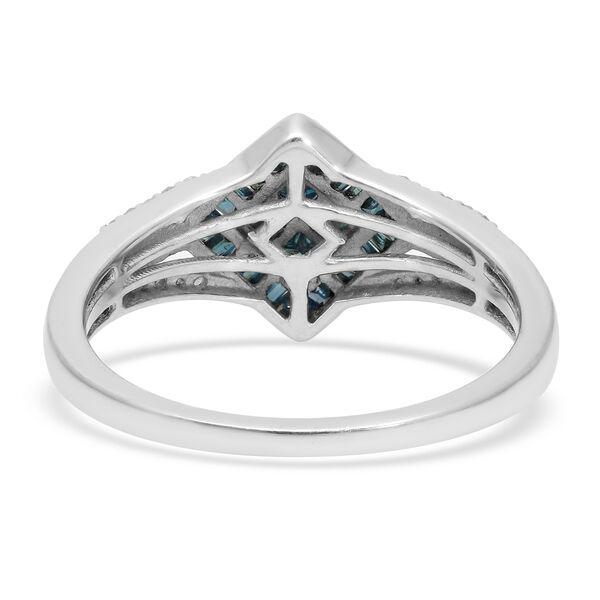 Blauer Diamant Ring 925 Silber platiniert  ca. 0,50 ct image number 5