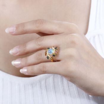 AA nat&uuml;rlicher, &auml;thiopischer Welo Opal und Multi-Turmalin Ring - 2,56 ct.