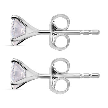 D'Joy 120 Facetten Moissanit Ohrringe 925 Silber platiniert ca. 0.90 ct
