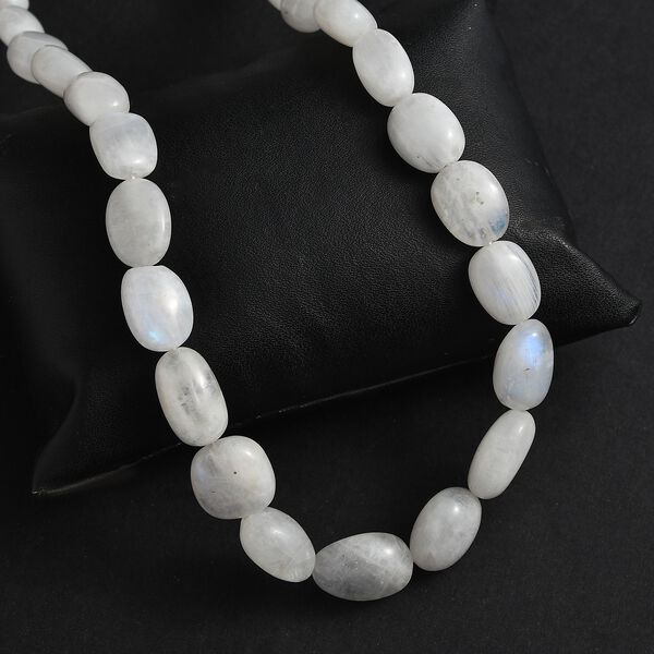 Regenbogen Mondstein Halskette ca. 45 cm 925 Silber rhodiniert ca. 285.00 ct image number 2