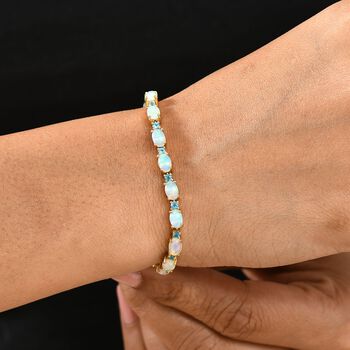 AA Nat&uuml;rliches, &auml;thiopisches Welo Opal und Neon Apatit Armband, 19 cm - 7,56 ct.