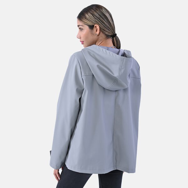 LA MAREY - Luxus Allround Jacke mit Kapuze, Gr&ouml;&szlig;e M, Grau image number 2