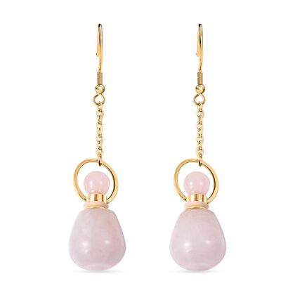 Rosenquarz Ohrringe, goldfarben 39.00 ct