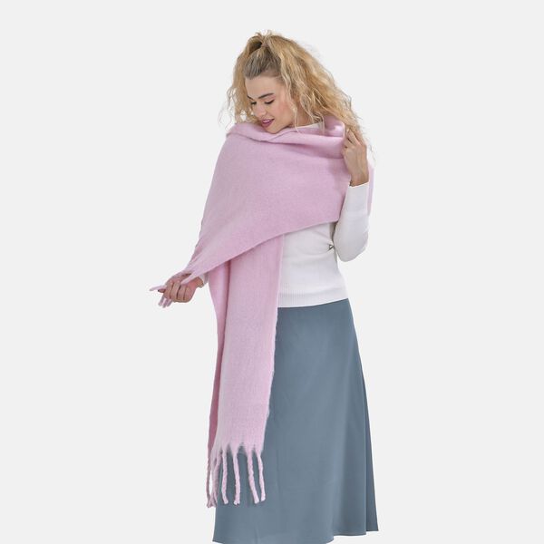Oversize Kuschel-Schal mit Quasten, Rosa image number 3