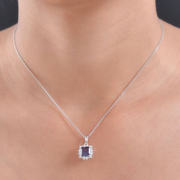 LUXURIANT AAA Labor Alexandrit und Labor Diamant Anh&auml;nger mit 50cm Kette - 2,42 ct. image number 3