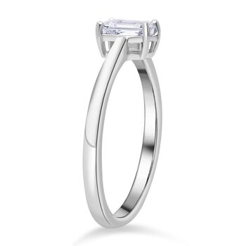 LUXURIANT SGL zertifizierter VS-EF Labor Smaragdschliff Diamant Ring in 950 Platin - 0,50 ct.