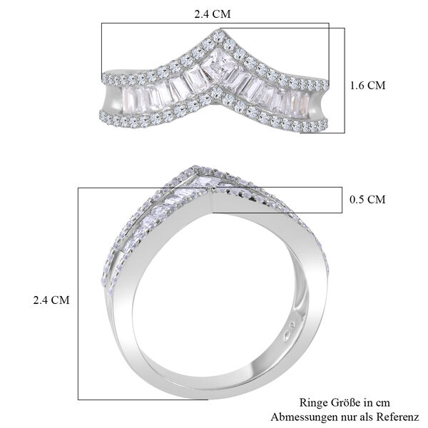 LUSTRO STELLA Weißer Zirkonia-Ring, 925 Silber rhodiniert - 1,54 ct. image number 5