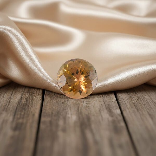 Natural Golden Tanzanite Round 6.5 Faceted Cut 4A 1.20 Ct image number 1