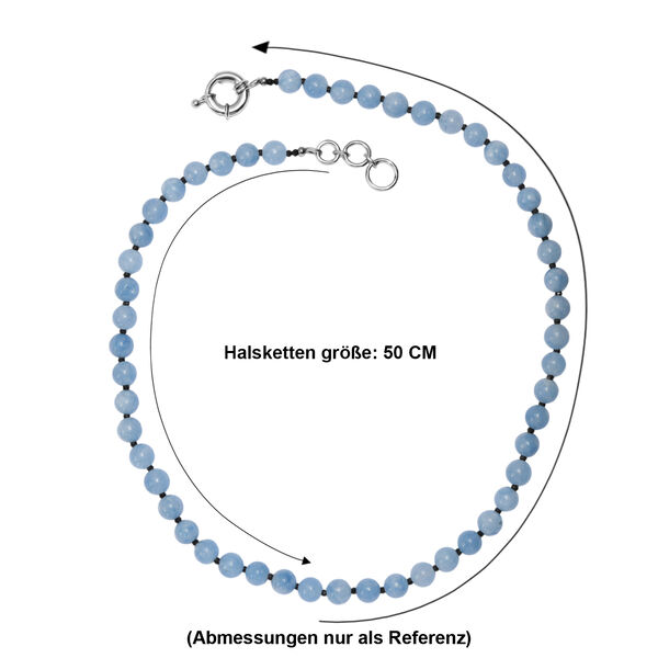 EverTrue Milchige Aquamarin und schwarze Spinell 50cm Halskette - 185 ct. image number 5