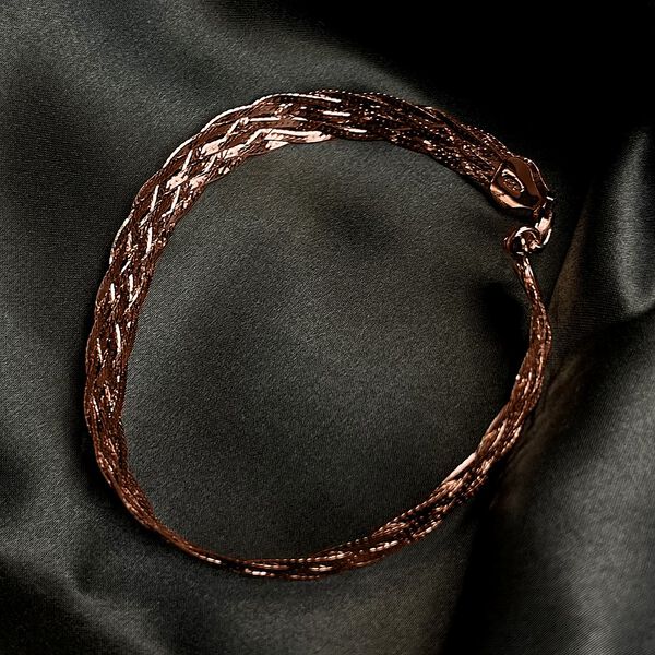 Italienisches Armband, ca. 19 cm, 925 Silber ros&eacute;vergoldet image number 3