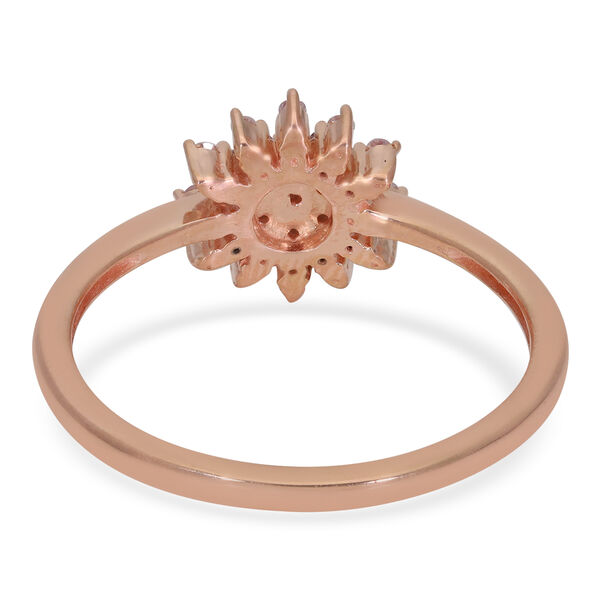 Nat&uuml;rlicher Rosa Diamant Ring 925 Silber Ros&eacute;gold Vermeil image number 5