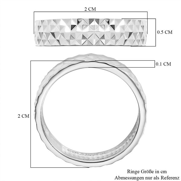 Bandring mit Diamantschliff-Muster in 925 Silber image number 7