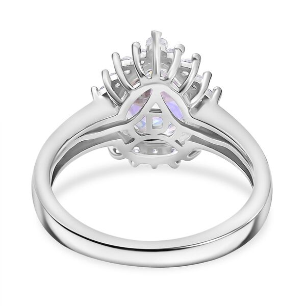 D'Joy Merkur mystischer Topas, Weißer Zirkon Ring 925 Silber platiniert (Größe 18.00) ca. 2,16 ct image number 5