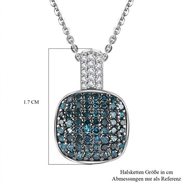 Blauer Diamant Anh&auml;nger mit Kette im Schmuckset, 925 Silber platiniert ca. 0,50 ct image number 6