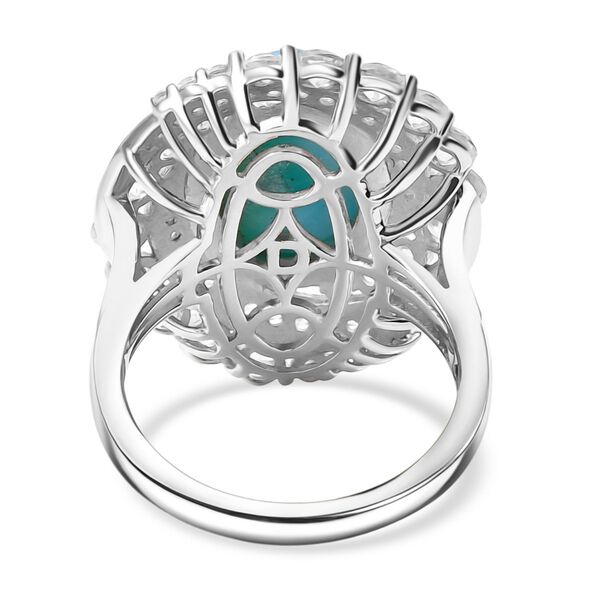 D'Joy Larimar, Weißer Zirkon Ring 925 Silber rhodiniert (Größe 18.00) ca. 10,21 ct image number 6