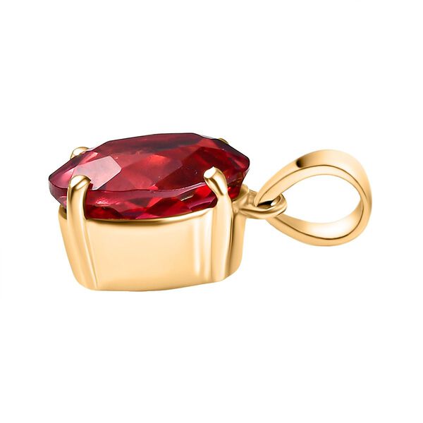 D'Joy Lab Created Padparadscha-Saphir Anhänger 925 Silber 750 Gelb Vergoldet ca. 5.30 ct image number 4