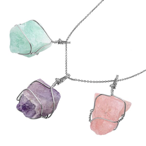 Gr&uuml;ne Fluorit, afrikanische Amethyst und Rosenquarz-Halskette - 278 ct. image number 3