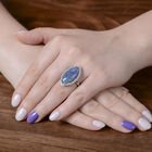 Boulder Opal Marquise Schnitt und Zirkon Ring 925 Silber Rhodium-Überzug image number 3