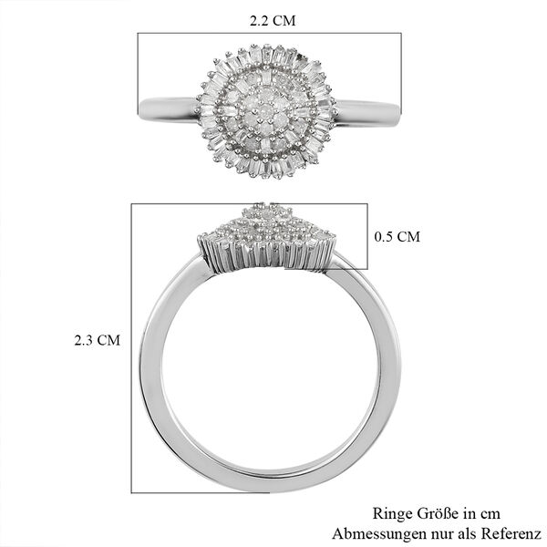 Wei&szlig;er Diamant P Ring 925 Silber Platin-&Uuml;berlagerung ca. 0,27 ct. image number 7