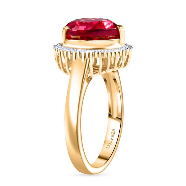 D'Joy Labor Padparadscha Saphir und Diamant Ring - 5,39 ct. image number 5