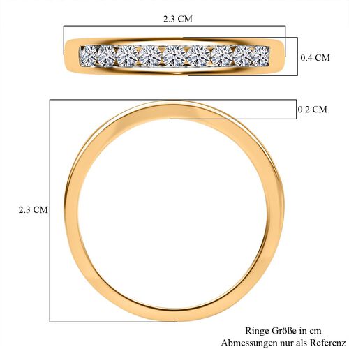 LUXURIANT DIAMOND - Lab Grown Diamant SI-GH Ring 925 Silber 750 Gelbgold Vermeil (Größe 17.00) ca. 0.50 ct image number 6
