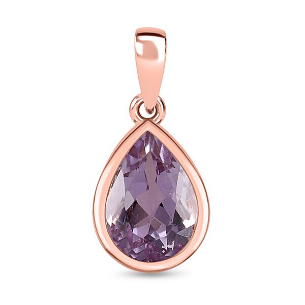 Rosa Amethyst Anh&auml;nger 925 Silber ros&eacute;vergoldet ca. 1.71 ct