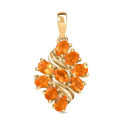 D'joy Feueropal Anh&auml;nger 925 Silber 750 Gelb Vergoldet ca. 1.10 ct