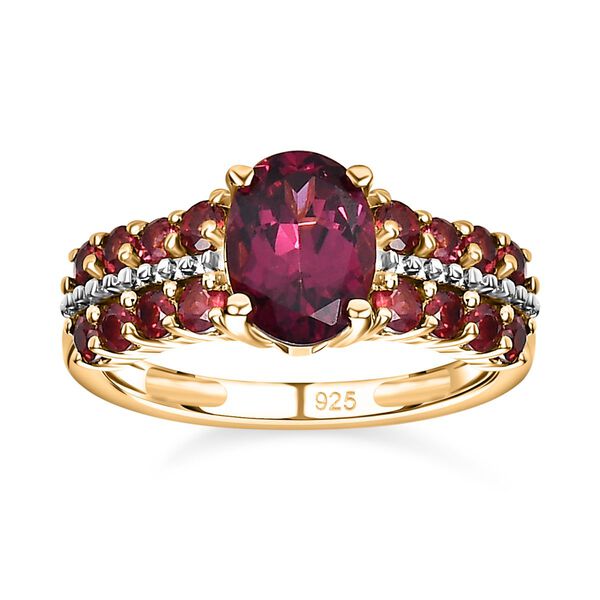 AAA Orissa Rose Granat Ring, 925 Silber Gelbgold Vermeil, (Größe 16.00) ca. 2.72 ct image number 4