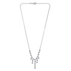 88 Facetten Moissanit Halskette ca. 45 cm 925 Silber platiniert ca. 1,89 ct.