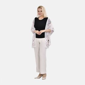 LA MAREY - 100% Maulbeeren-Seidenschal, Chiffon, 60x170 cm, Weiß