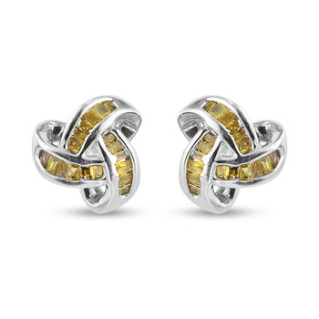 Rote Diamant keltische Knoten-Ohrstecker in Silber