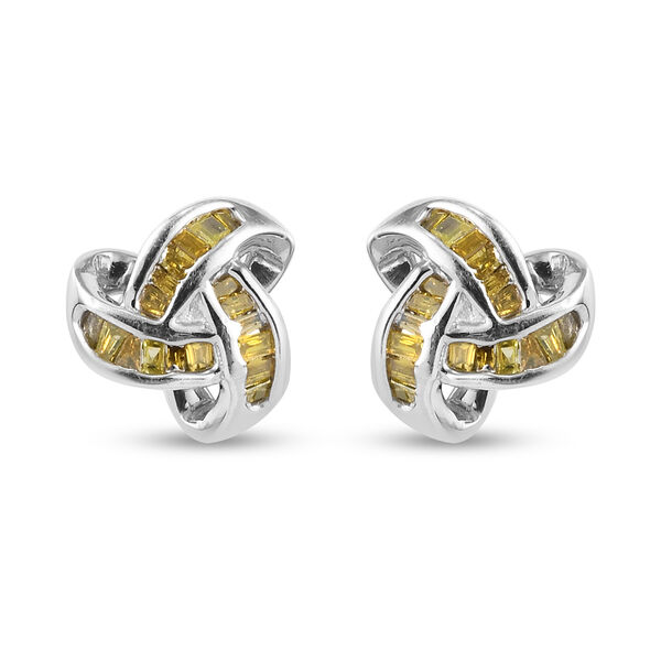 Rote Diamant keltische Knoten-Ohrstecker in Silber